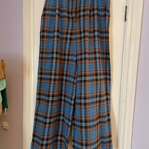 Dressed in LALA Blue and Brown plaid Pants